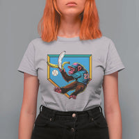 Funny Monkey Playing Baseball With Banana T Shirt For Women Sport Humor Gift - Wonder Print Shop