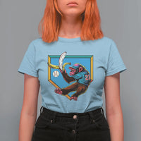 Funny Monkey Playing Baseball With Banana T Shirt For Women Sport Humor Gift - Wonder Print Shop
