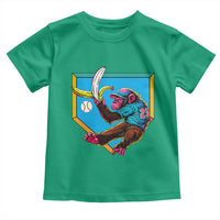 Funny Monkey Playing Baseball With Banana Toddler T Shirt Sport Humor Gift - Wonder Print Shop