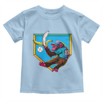 Funny Monkey Playing Baseball With Banana Toddler T Shirt Sport Humor Gift - Wonder Print Shop