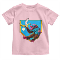 Funny Monkey Playing Baseball With Banana Toddler T Shirt Sport Humor Gift - Wonder Print Shop
