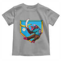Funny Monkey Playing Baseball With Banana Toddler T Shirt Sport Humor Gift - Wonder Print Shop