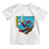 Funny Monkey Playing Baseball With Banana Toddler T Shirt Sport Humor Gift - Wonder Print Shop