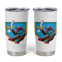 Funny Monkey Playing Baseball With Banana Tumbler Cup Sport Humor Gift