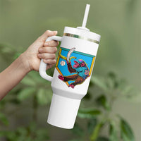 Funny Monkey Playing Baseball With Banana Tumbler With Handle Sport Humor Gift