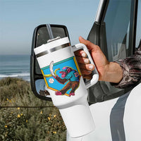 Funny Monkey Playing Baseball With Banana Tumbler With Handle Sport Humor Gift