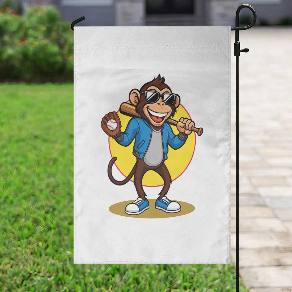 Funny Baseball Garden Flag Monkey Playing Baseball Sport Humor Gift - Wonder Print Shop