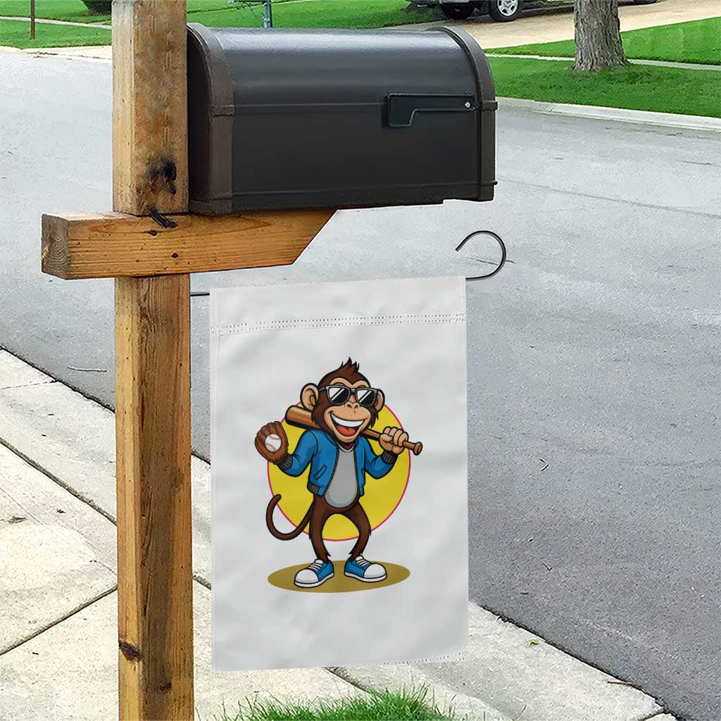 Funny Baseball Garden Flag Monkey Playing Baseball Sport Humor Gift - Wonder Print Shop