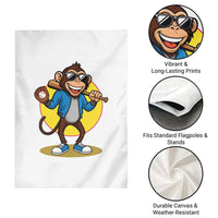 Funny Baseball Garden Flag Monkey Playing Baseball Sport Humor Gift - Wonder Print Shop