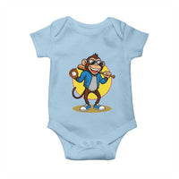 Funny Baseball Baby Onesie Monkey Playing Baseball Sport Humor Gift - Wonder Print Shop