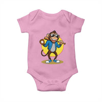 Funny Baseball Baby Onesie Monkey Playing Baseball Sport Humor Gift - Wonder Print Shop