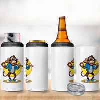 Funny Baseball 4 in 1 Can Cooler Tumbler Monkey Playing Baseball Sport Humor Gift