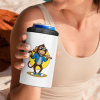 Funny Baseball 4 in 1 Can Cooler Tumbler Monkey Playing Baseball Sport Humor Gift
