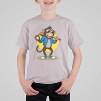Funny Baseball T Shirt For Kid Monkey Playing Baseball Sport Humor Gift - Wonder Print Shop
