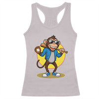 Funny Baseball Racerback Tank Top Monkey Playing Baseball Sport Humor Gift - Wonder Print Shop