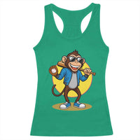 Funny Baseball Racerback Tank Top Monkey Playing Baseball Sport Humor Gift - Wonder Print Shop