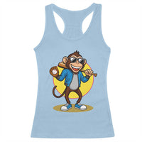 Funny Baseball Racerback Tank Top Monkey Playing Baseball Sport Humor Gift - Wonder Print Shop