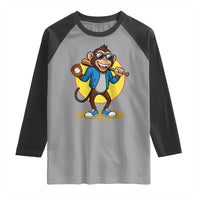 Funny Baseball Raglan Shirt Monkey Playing Baseball Sport Humor Gift - Wonder Print Shop