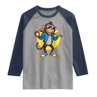 Funny Baseball Raglan Shirt Monkey Playing Baseball Sport Humor Gift - Wonder Print Shop