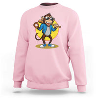 Funny Baseball Sweatshirt Monkey Playing Baseball Sport Humor Gift - Wonder Print Shop