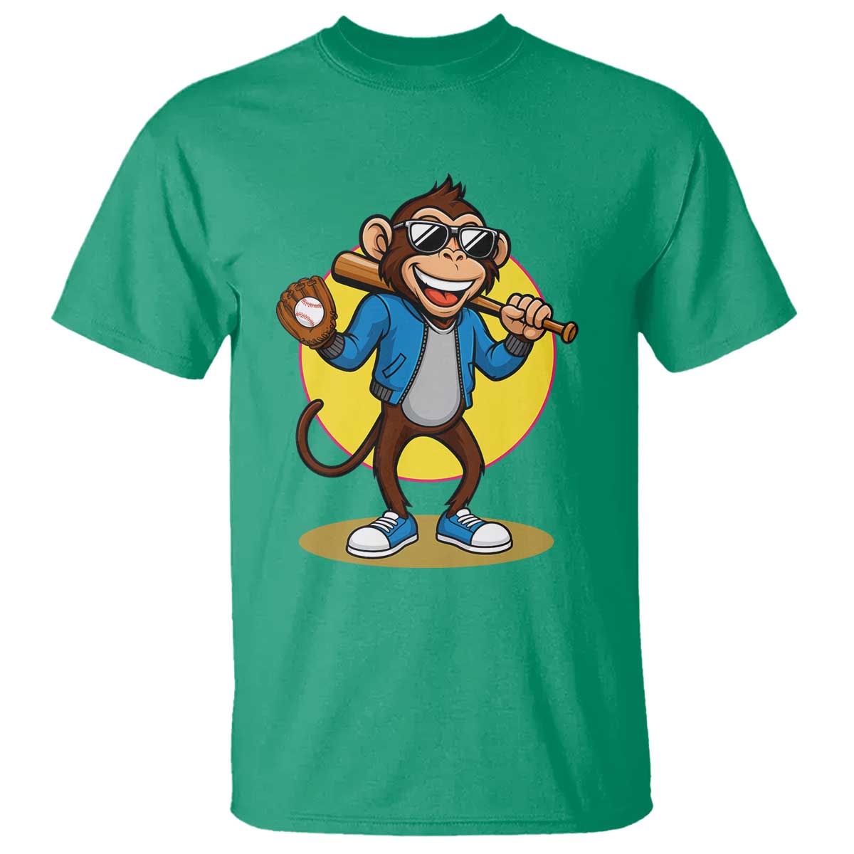 Funny Baseball T Shirt Monkey Playing Baseball Sport Humor Gift - Wonder Print Shop