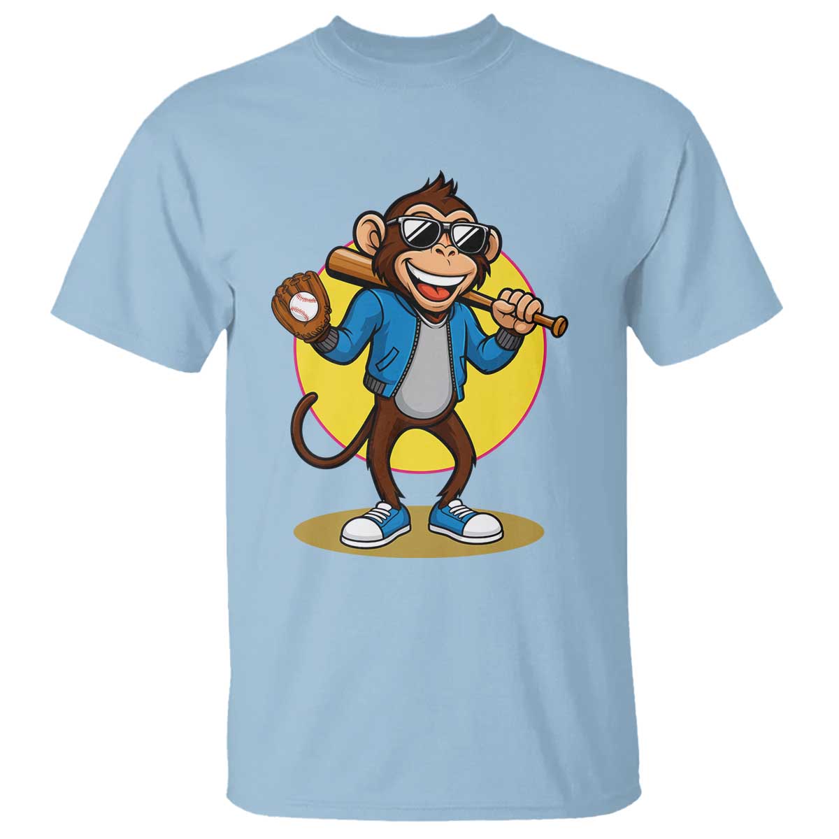 Funny Baseball T Shirt Monkey Playing Baseball Sport Humor Gift - Wonder Print Shop