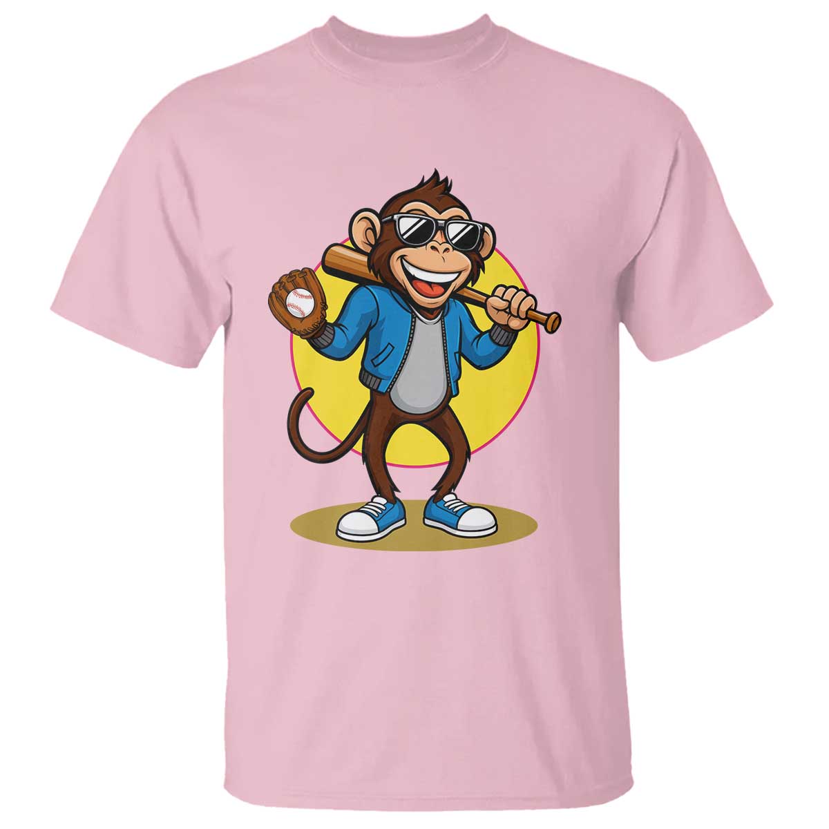 Funny Baseball T Shirt Monkey Playing Baseball Sport Humor Gift - Wonder Print Shop