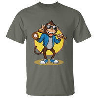 Funny Baseball T Shirt Monkey Playing Baseball Sport Humor Gift - Wonder Print Shop
