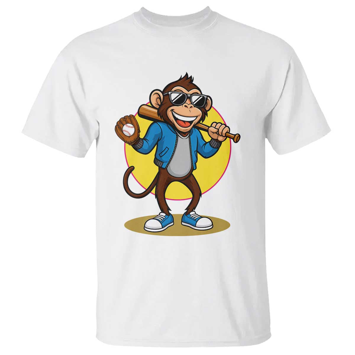 Funny Baseball T Shirt Monkey Playing Baseball Sport Humor Gift - Wonder Print Shop