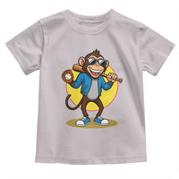 Funny Baseball Toddler T Shirt Monkey Playing Baseball Sport Humor Gift - Wonder Print Shop