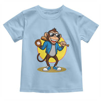 Funny Baseball Toddler T Shirt Monkey Playing Baseball Sport Humor Gift - Wonder Print Shop