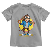 Funny Baseball Toddler T Shirt Monkey Playing Baseball Sport Humor Gift - Wonder Print Shop