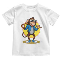 Funny Baseball Toddler T Shirt Monkey Playing Baseball Sport Humor Gift - Wonder Print Shop