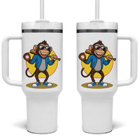 Funny Baseball Tumbler With Handle Monkey Playing Baseball Sport Humor Gift