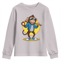 Funny Baseball Youth Sweatshirt Monkey Playing Baseball Sport Humor Gift - Wonder Print Shop