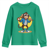 Funny Baseball Youth Sweatshirt Monkey Playing Baseball Sport Humor Gift - Wonder Print Shop