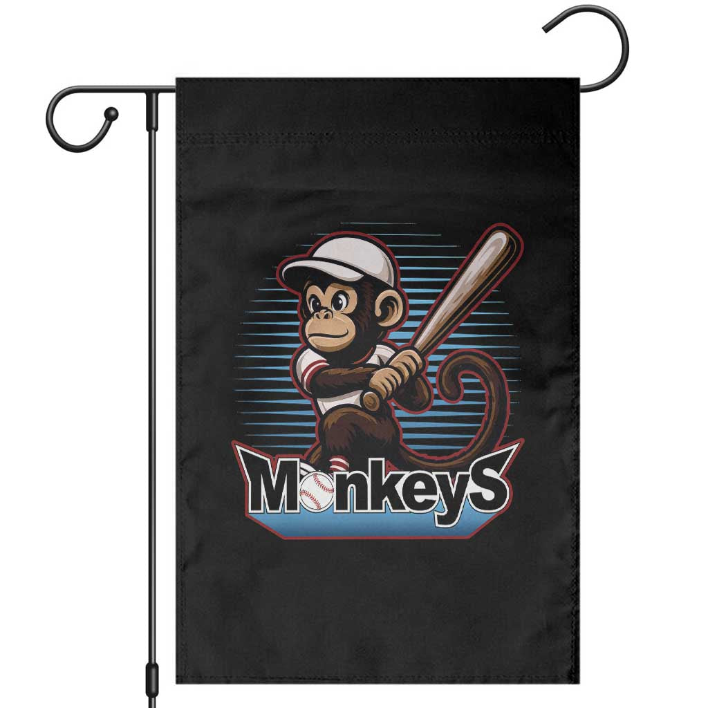 Funny Chimpanzee Swinging Bat Baseball Garden Flag Sport Humor Gift - Wonder Print Shop