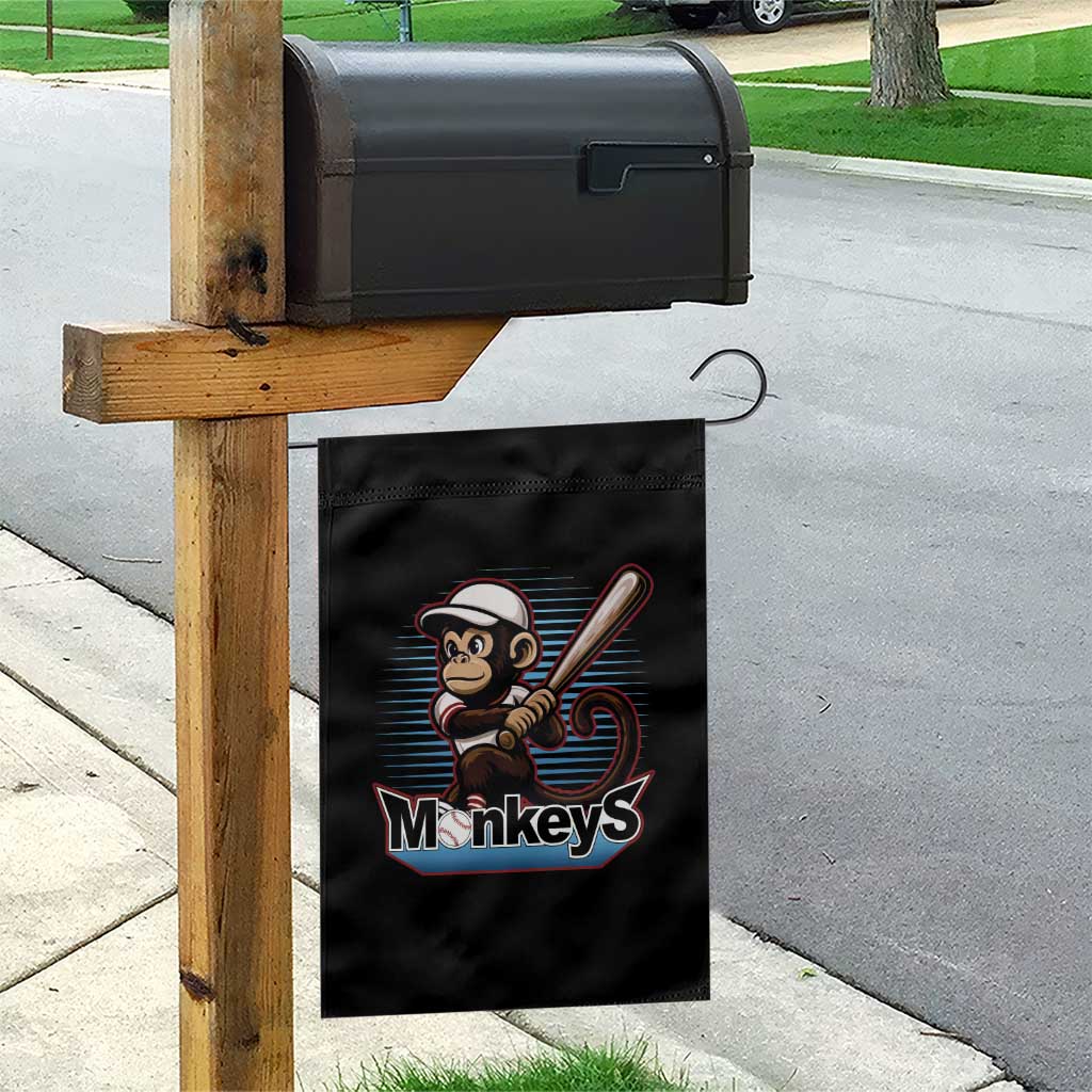 Funny Chimpanzee Swinging Bat Baseball Garden Flag Sport Humor Gift - Wonder Print Shop