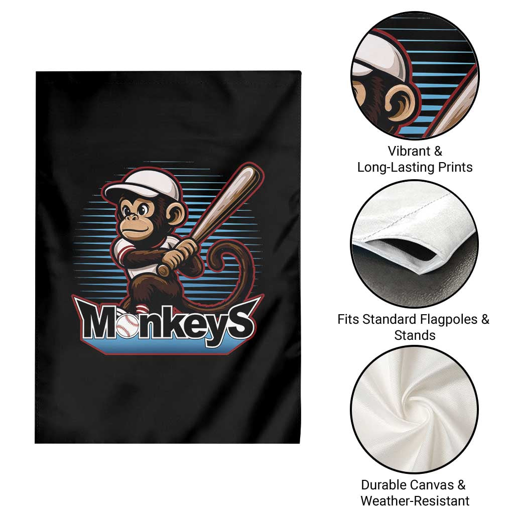 Funny Chimpanzee Swinging Bat Baseball Garden Flag Sport Humor Gift - Wonder Print Shop