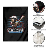 Funny Chimpanzee Swinging Bat Baseball Garden Flag Sport Humor Gift - Wonder Print Shop