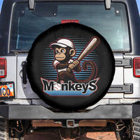Funny Chimpanzee Swinging Bat Baseball Spare Tire Cover Sport Humor Gift - Wonder Print Shop