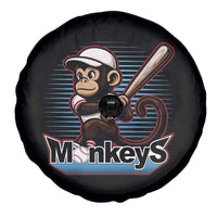 Funny Chimpanzee Swinging Bat Baseball Spare Tire Cover Sport Humor Gift - Wonder Print Shop