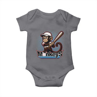 Funny Chimpanzee Swinging Bat Baseball Baby Onesie Sport Humor Gift - Wonder Print Shop