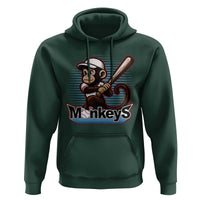 Funny Chimpanzee Swinging Bat Baseball Hoodie Sport Humor Gift - Wonder Print Shop