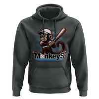 Funny Chimpanzee Swinging Bat Baseball Hoodie Sport Humor Gift - Wonder Print Shop