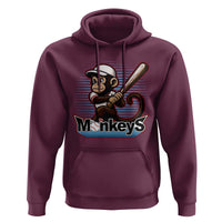 Funny Chimpanzee Swinging Bat Baseball Hoodie Sport Humor Gift - Wonder Print Shop