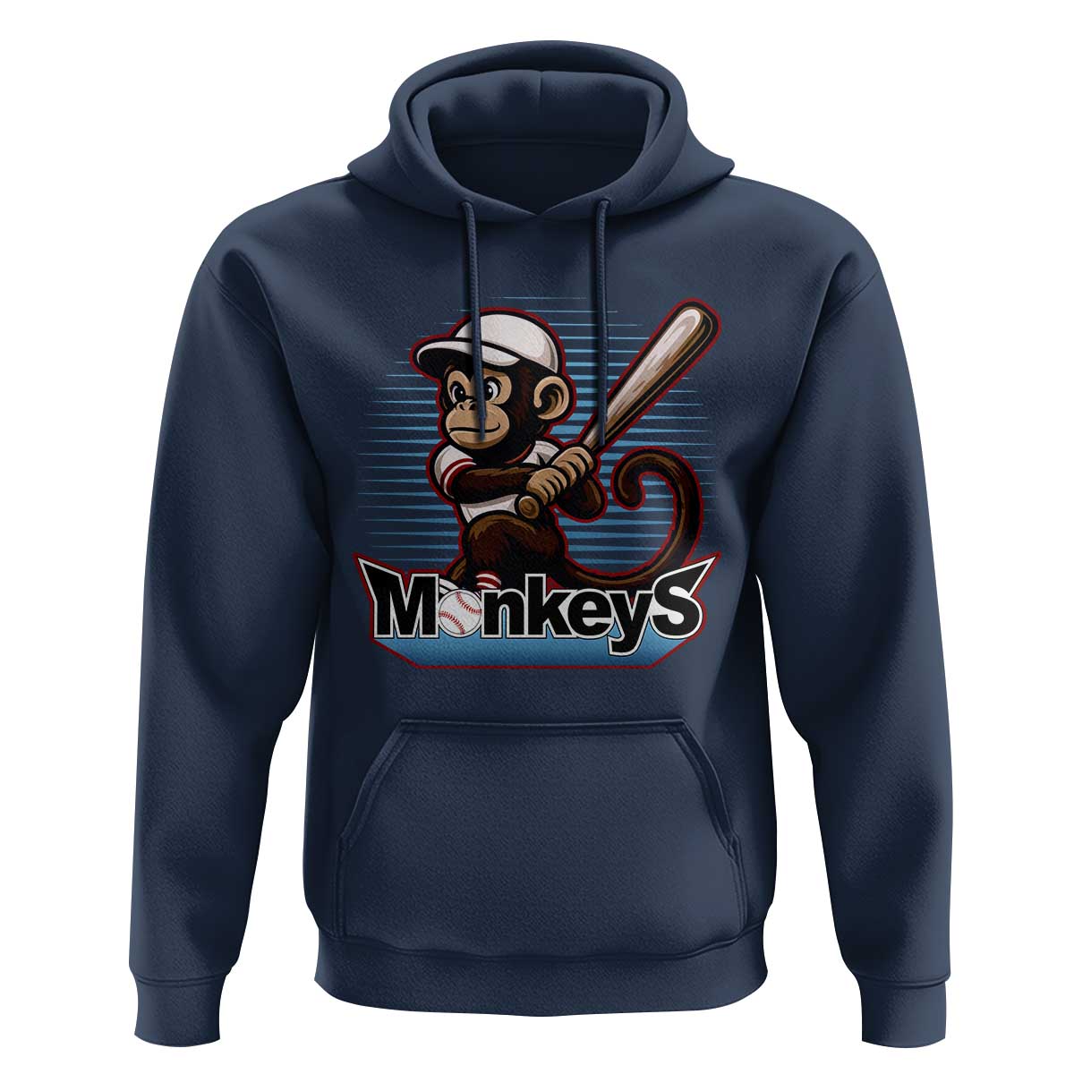 Funny Chimpanzee Swinging Bat Baseball Hoodie Sport Humor Gift - Wonder Print Shop