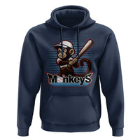 Funny Chimpanzee Swinging Bat Baseball Hoodie Sport Humor Gift - Wonder Print Shop