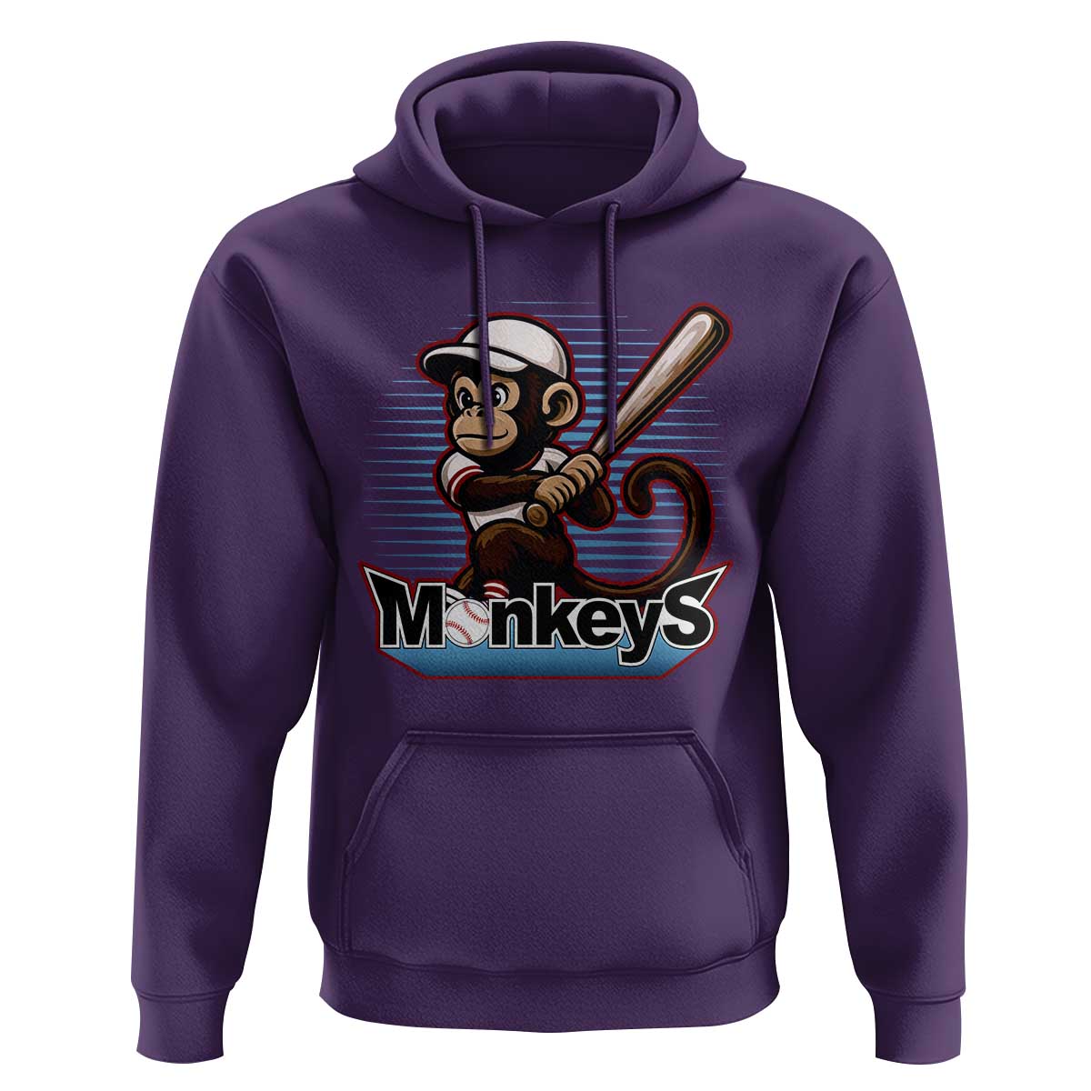 Funny Chimpanzee Swinging Bat Baseball Hoodie Sport Humor Gift - Wonder Print Shop
