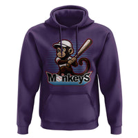 Funny Chimpanzee Swinging Bat Baseball Hoodie Sport Humor Gift - Wonder Print Shop